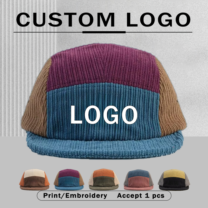 Corduroy Cap 5 Panel - Casquette de baseball 5 panneaux en